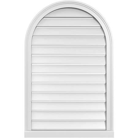 Ekena Millwork Round Top Surface Mount PVC Gable Vent: Functional, w/ 2"W x 2"P Brickmould Sill Frame, 26"W x 40"H GVPRT26X4003SF